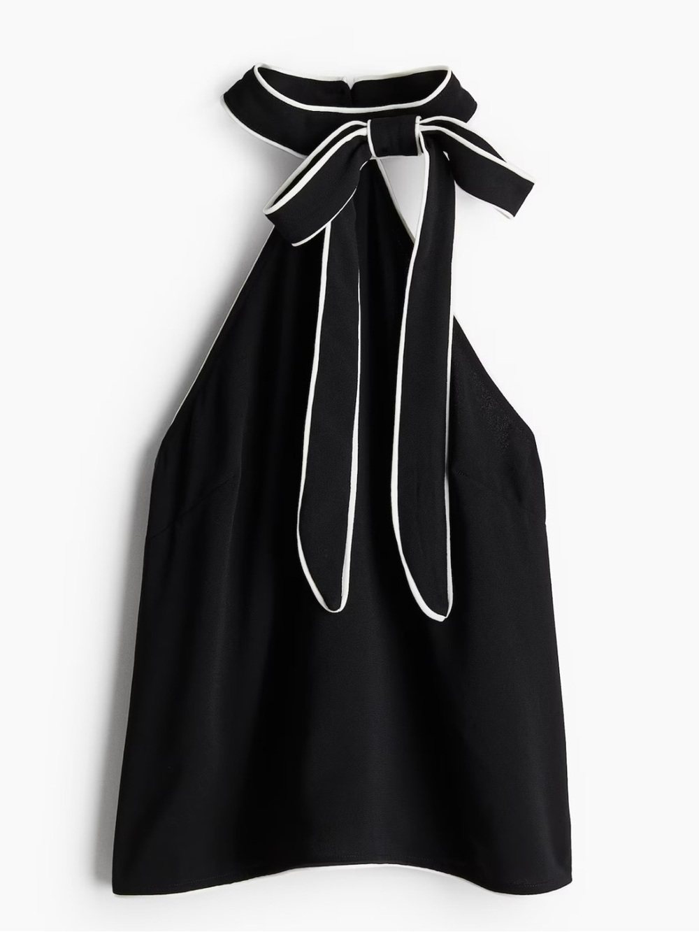 H&M Black Halter Tie-Neck Top
